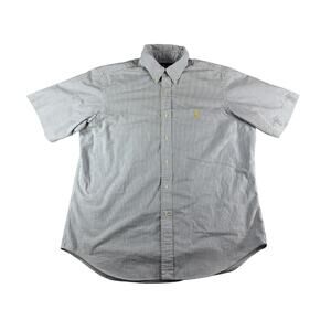 Polo Ralph Lauren Shirt Mens XL Button Down Blue Stripped Short Sleeve Classic